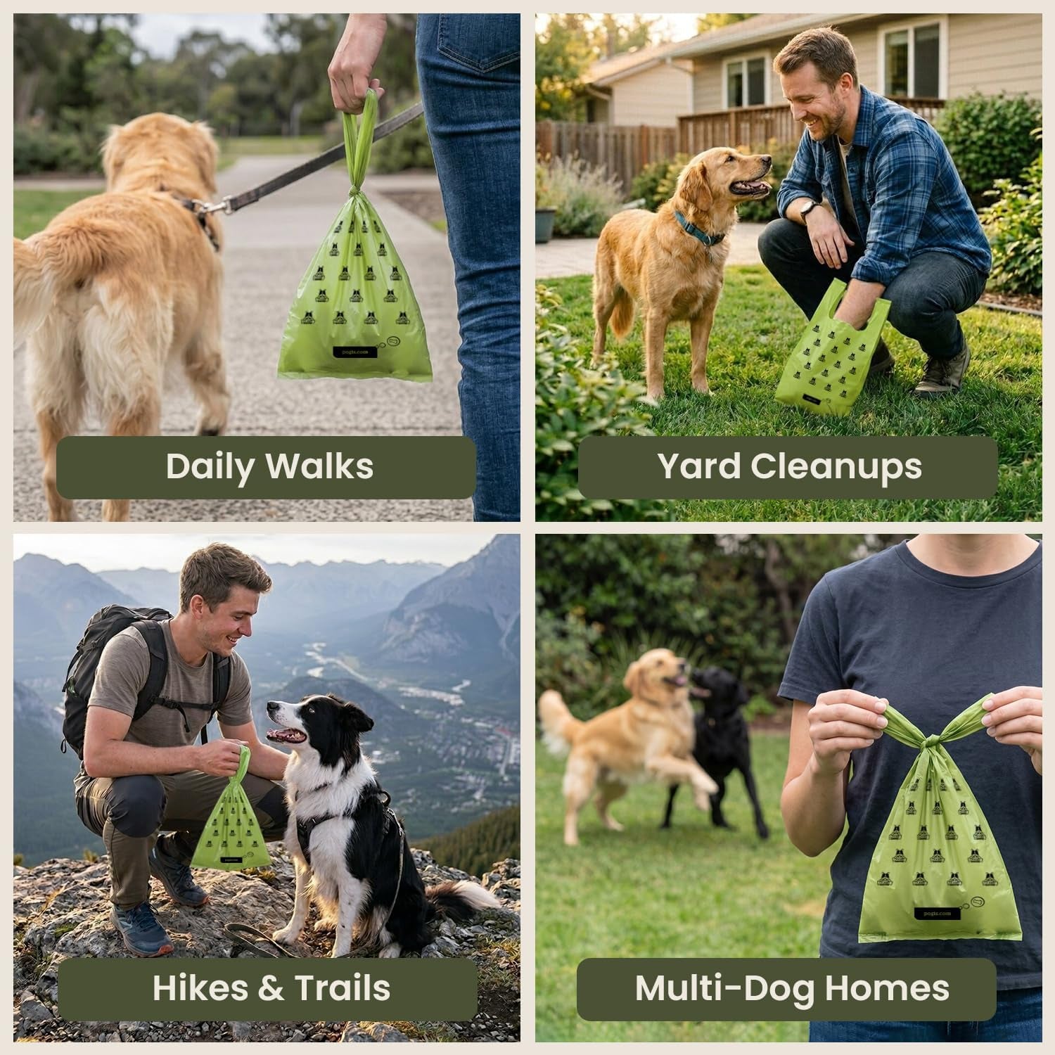 Extra-Thick Leak-Proof Dog Poop Bags with Handles (300-Count Box)