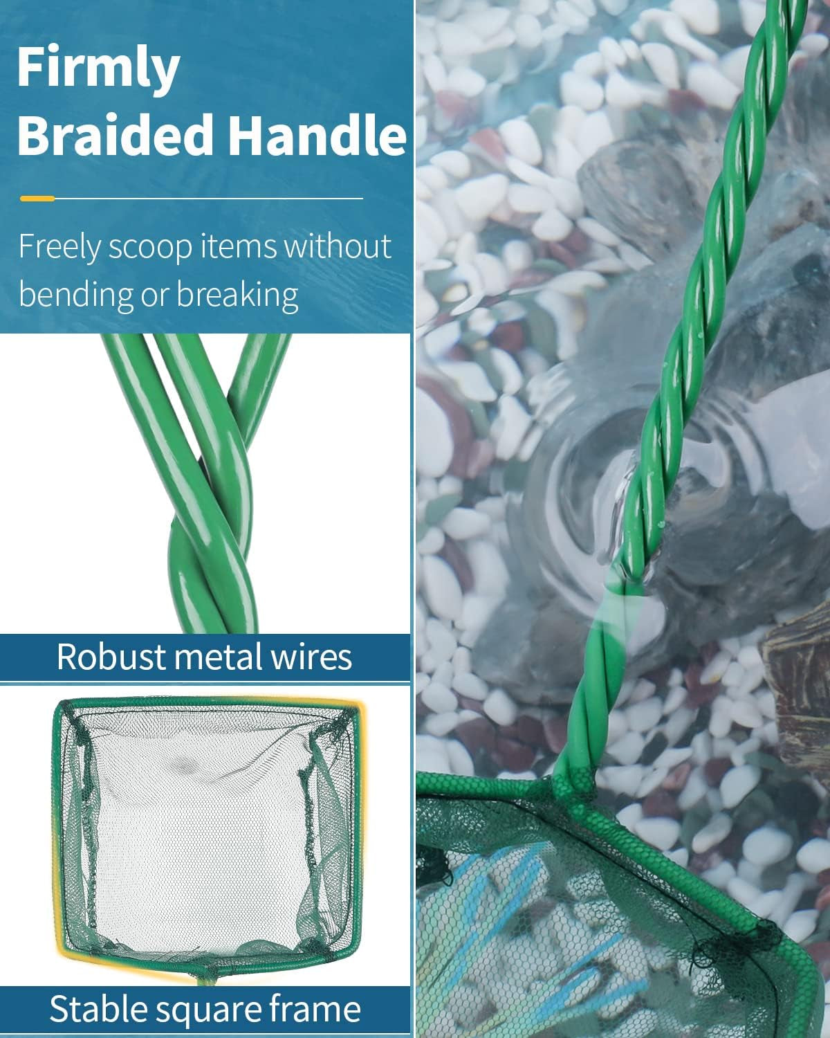 Professional Aquarium Fish Net – Soft Fine Mesh Skimming & Catching Tool