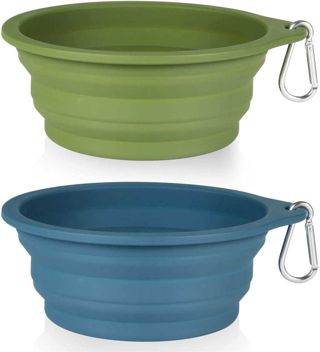 Premium Collapsible Pet Travel Bowls (2-Pack) – Rimless Integrated Silicone