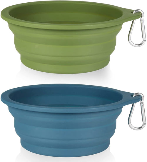 Premium Collapsible Pet Travel Bowls (2-Pack) – Rimless Integrated Silicone