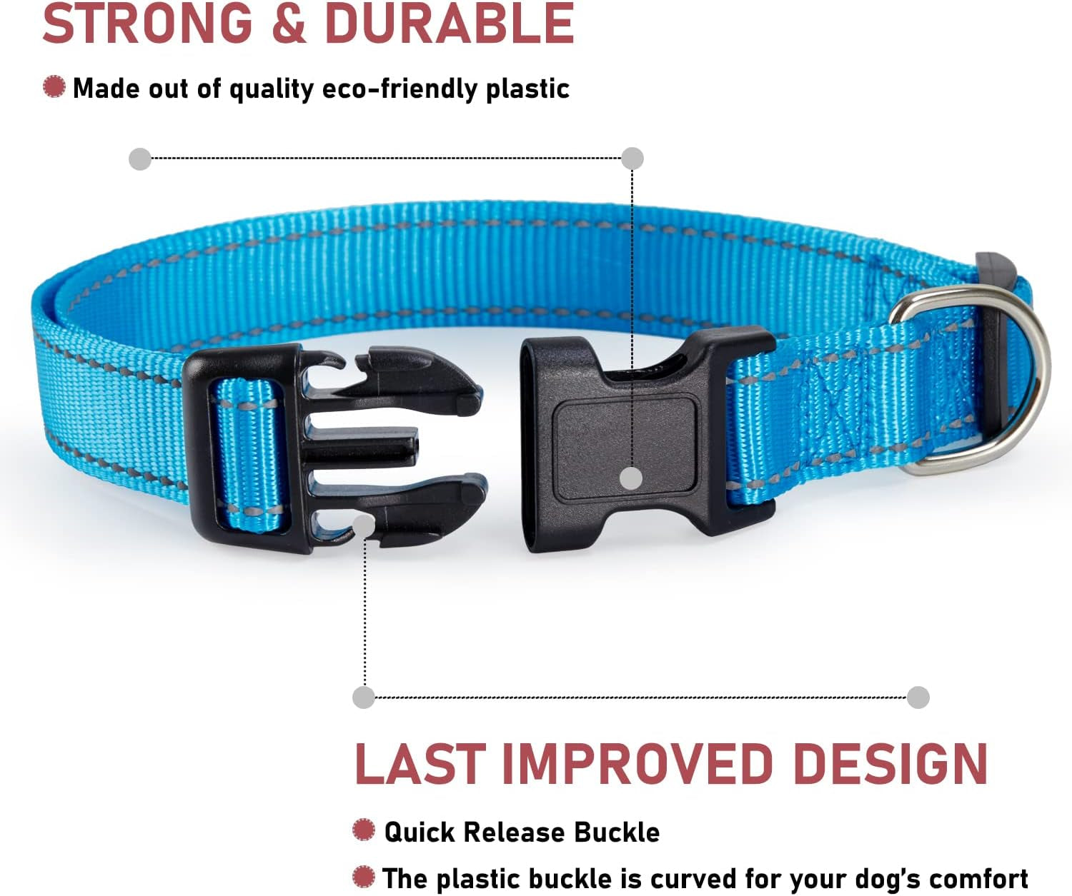Premium Heavy-Duty Reflective Dog Collar – Adjustable High-Visibility Safety Collar