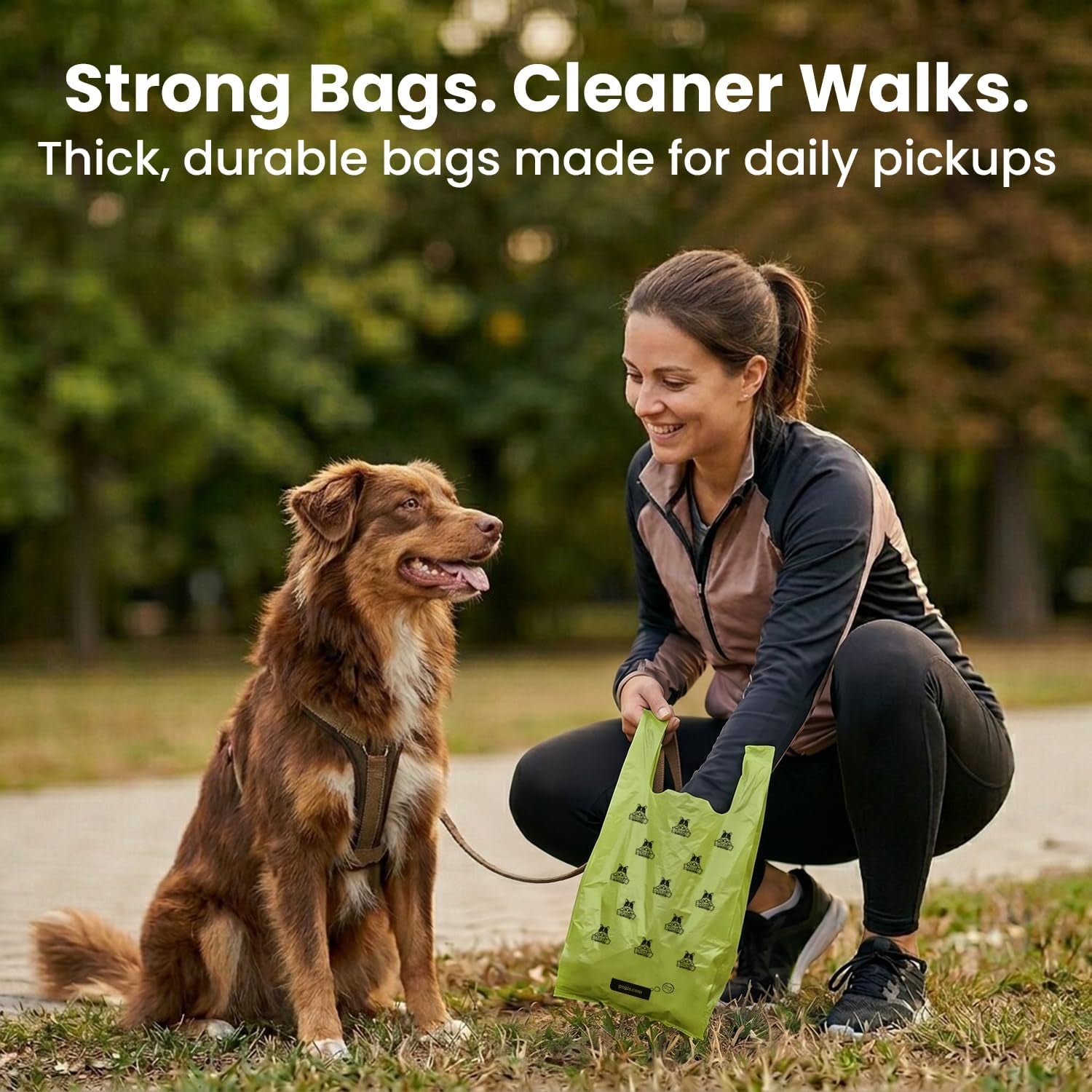 Extra-Thick Leak-Proof Dog Poop Bags with Handles (300-Count Box)