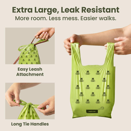 Extra-Thick Leak-Proof Dog Poop Bags with Handles (300-Count Box)