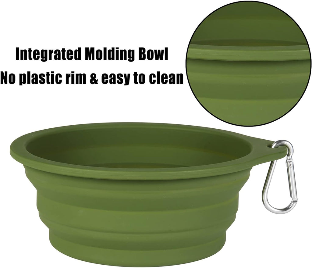 Premium Collapsible Pet Travel Bowls (2-Pack) – Rimless Integrated Silicone