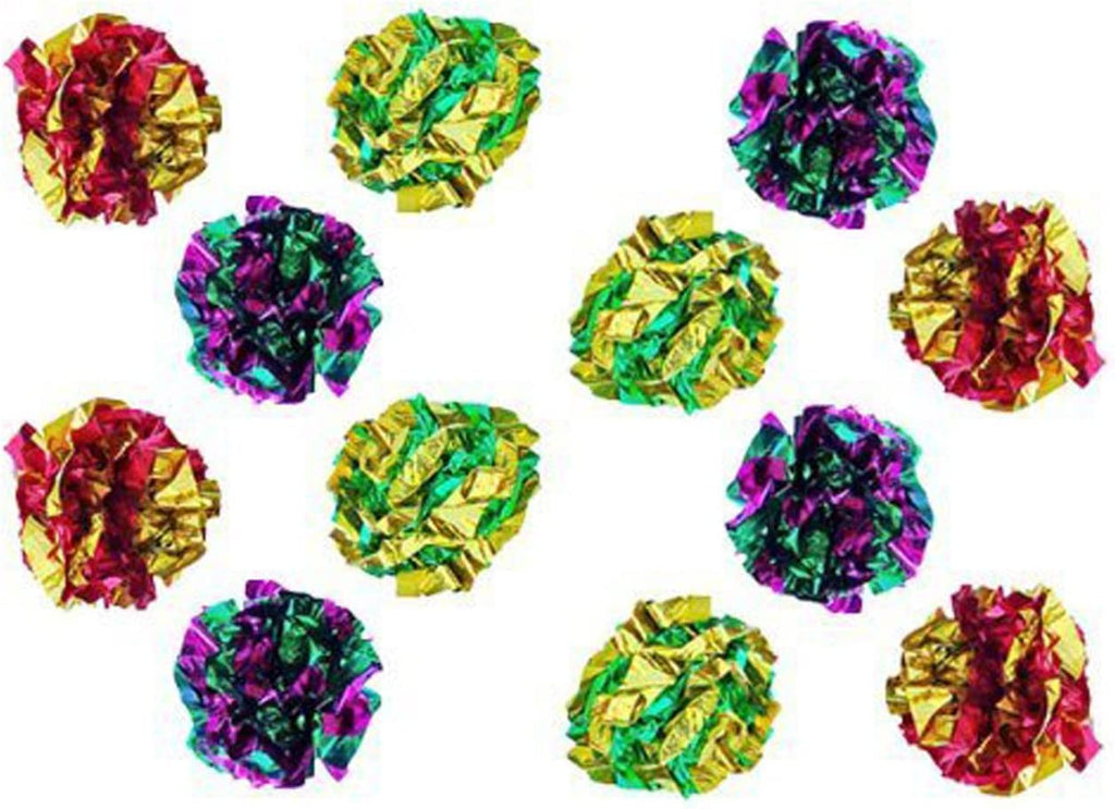 Premium Mylar Crinkle Cat Toy Balls (12-Pack) – Interactive Metallic Sound Toys