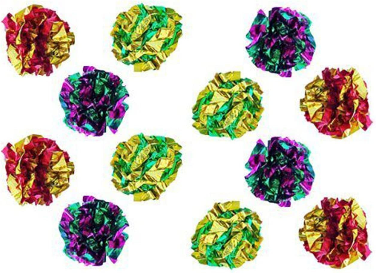 Premium Mylar Crinkle Cat Toy Balls (12-Pack) – Interactive Metallic Sound Toys