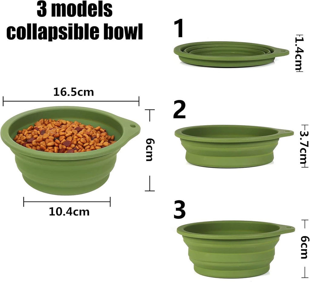 Premium Collapsible Pet Travel Bowls (2-Pack) – Rimless Integrated Silicone