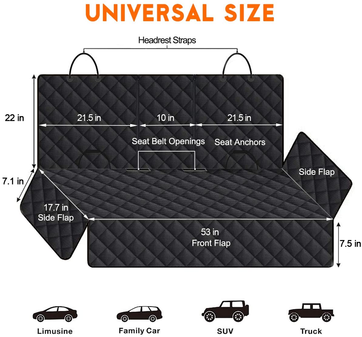 Premium Waterproof Dog Car Seat Cover – Heavy-Duty Bench Protector for Cars, SUVs & Trucks