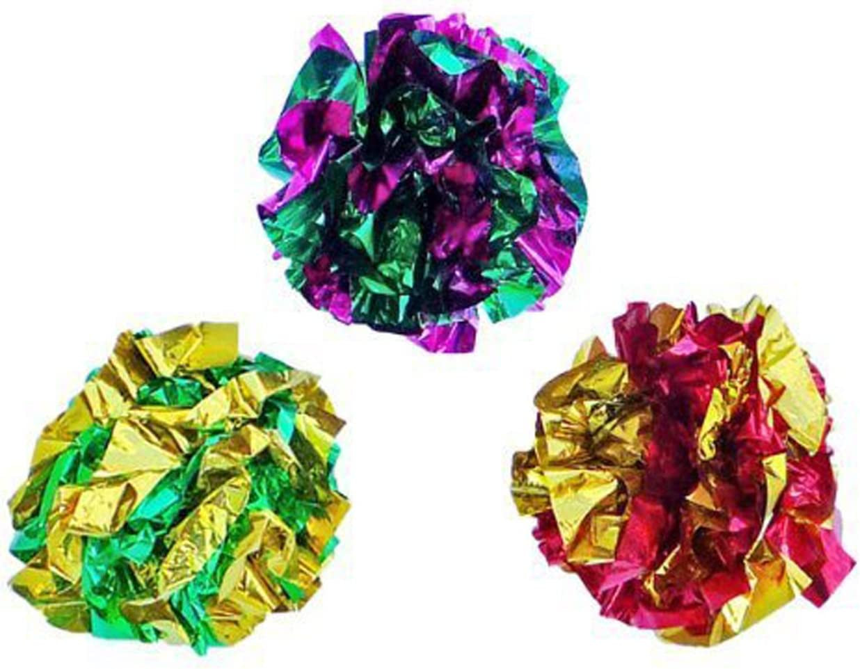Premium Mylar Crinkle Cat Toy Balls (12-Pack) – Interactive Metallic Sound Toys