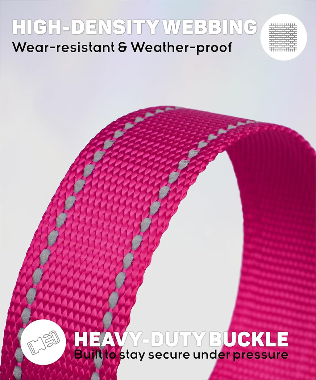 Premium Reflective Nylon Dog Collar – Adjustable Heavy-Duty Safety Collar