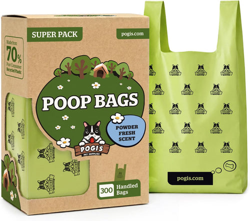 Extra-Thick Leak-Proof Dog Poop Bags with Handles (300-Count Box)